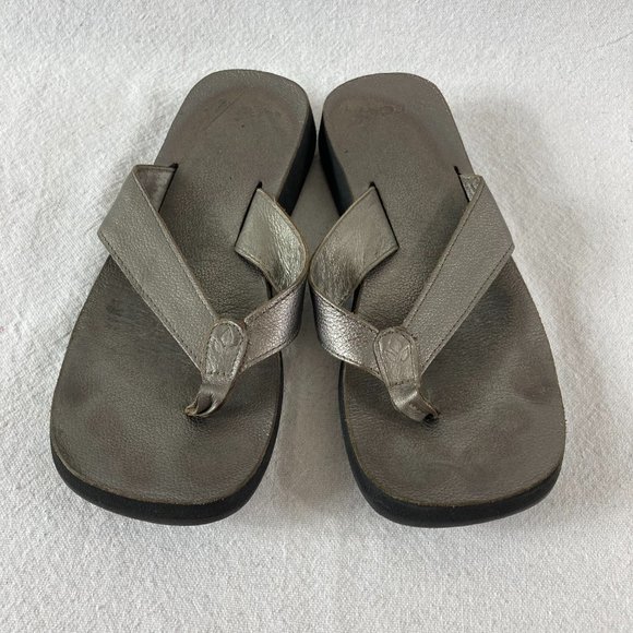 reef pewter flip flops
